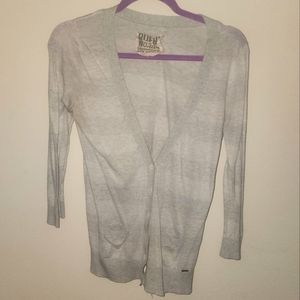 RUEHL No. 925 by AF Gray striped button up thin sweater, size Large Cardigan